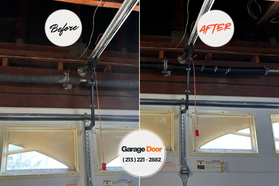 Before and after: garage door repair North Eastham, MA